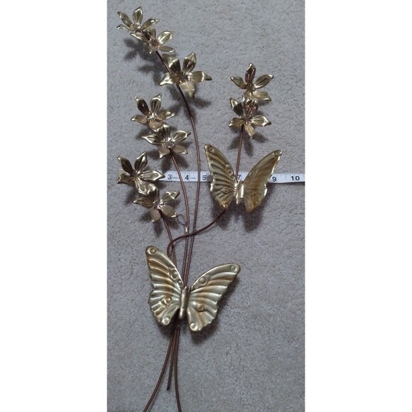 Vintage Home Interiors Floral Butterfly Metal Wall Art - Picture 4 of 7